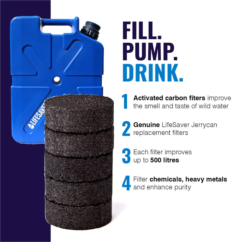 Laden Sie das Bild in Galerie -Viewer, LifeSaver Jerrycan Aktivkohlefilter (5er-Pack)