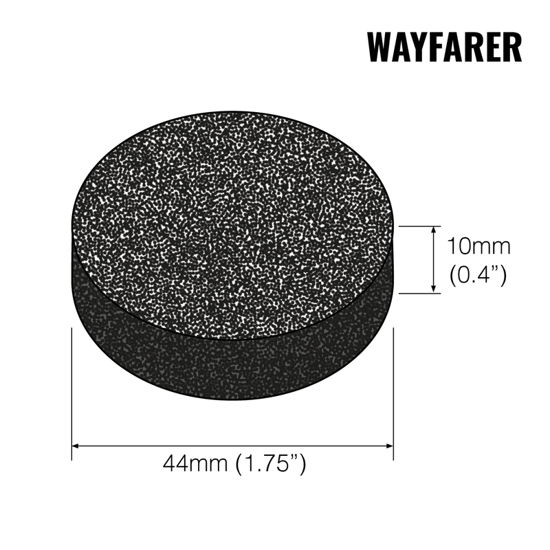 Laden Sie das Bild in Galerie -Viewer, Graphic showing the dimensions of a Wayfarer Carbon filter
